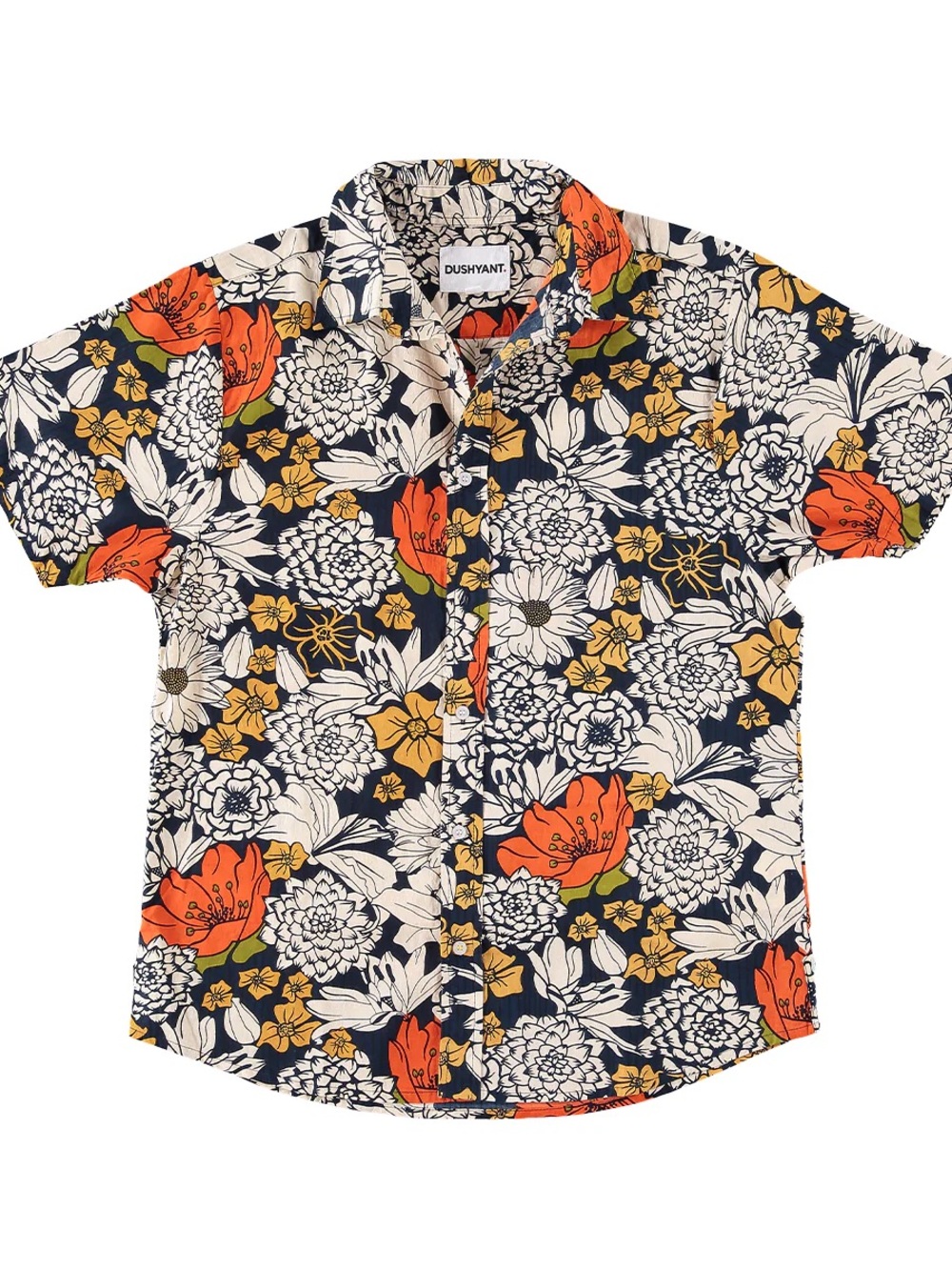 Dushyant Floral Short-Sleeve Button-Down Shirt XL - Picture 2 of 6